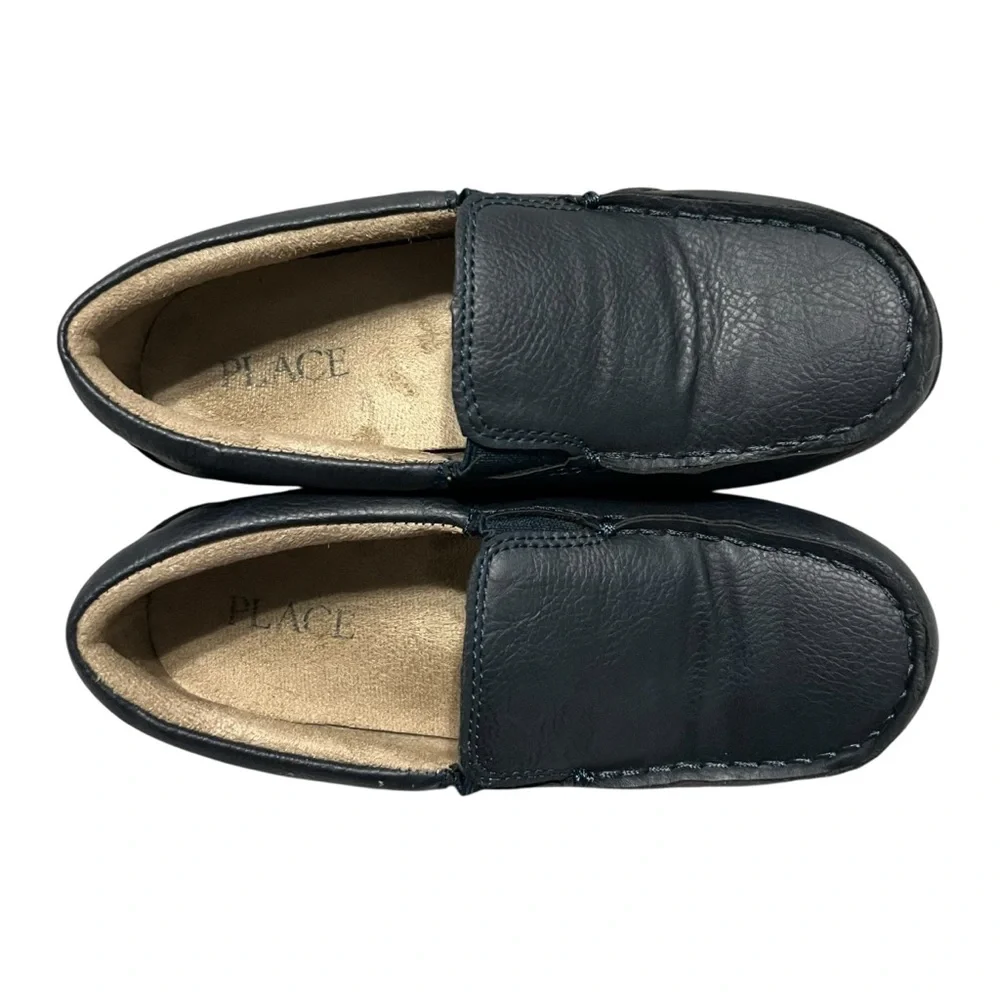 The Children’s Place Sz 1 Boys Navy Blue Slip-On Faux Leather Shoes